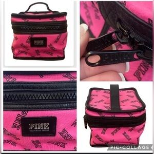 VINTAGE 🩵RHTF🩵Victoria's Secret Pink and Black Makeup Case